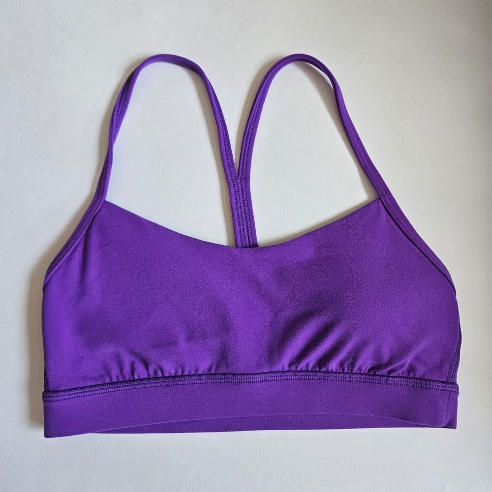 lululemon flow y nulu sports bra purple size 6